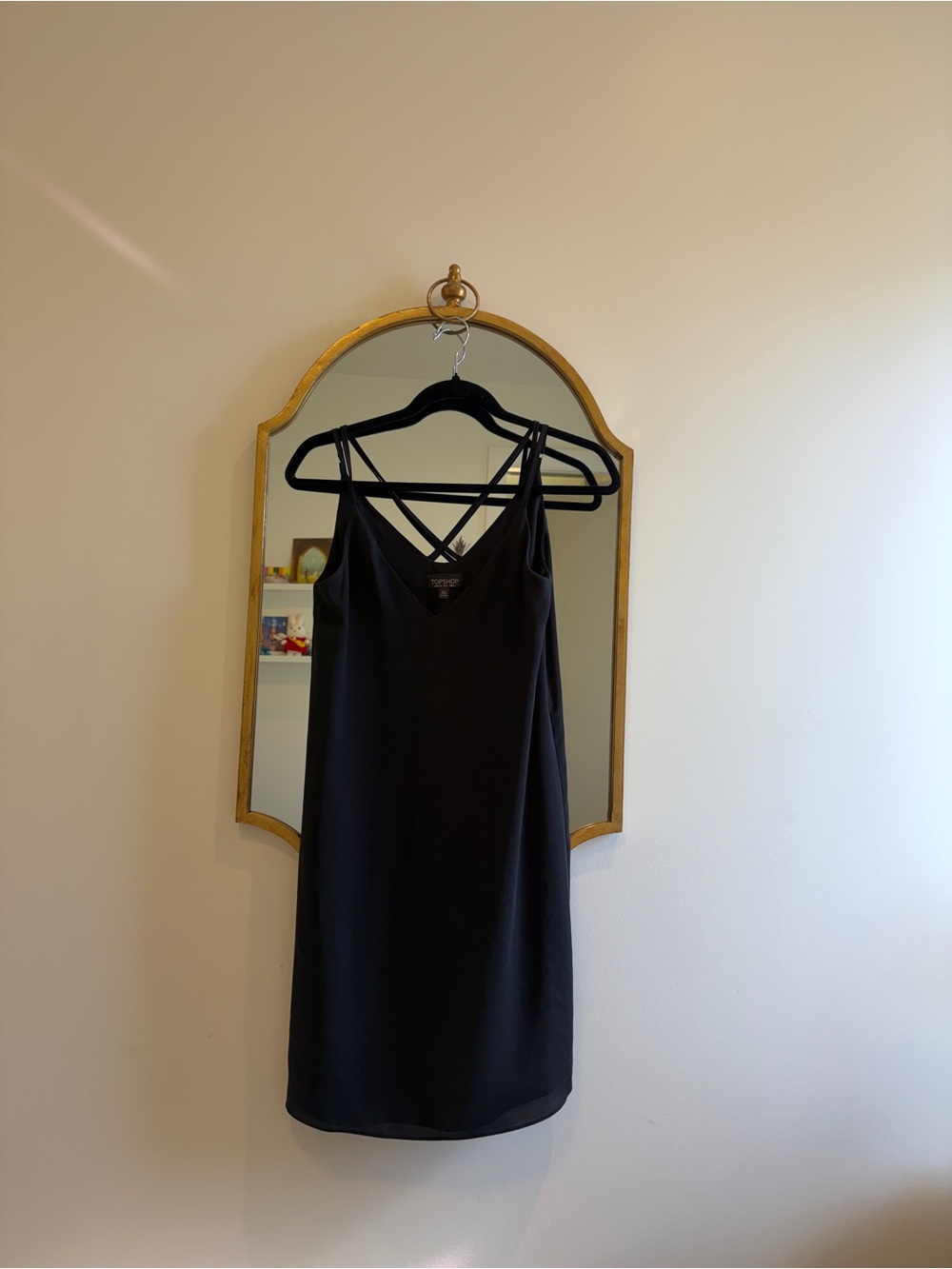 Top Shop - Black Strappy Slip Dress